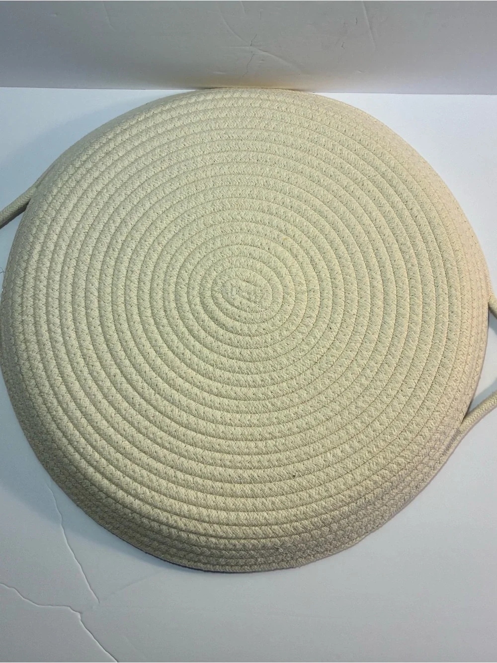 Round Rope Braided Cotton Basket Tray / Decorative Centerpiece Bowl